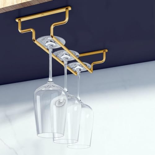 Modern Gold Wine Glass Rack for Cabinet Kitchen Bar