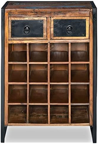 VRAXO 16-Bottle Wine Rack Reclaimed Wood Industrial Style
