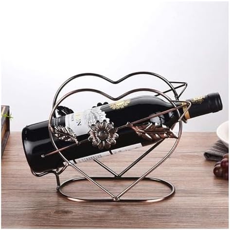 Freestanding Wine Rack in Heart Shape with Bronze Finish