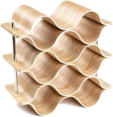 9 Bottle 6-Tier Wood Wine Rack Freestanding