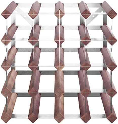 YAFF 20-Bottle Brown Solid Wood Wine Rack