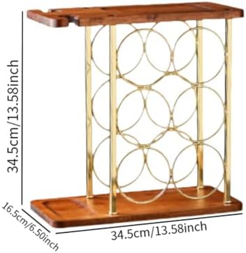 JISADER Freestanding Wine Rack with Wooden Base