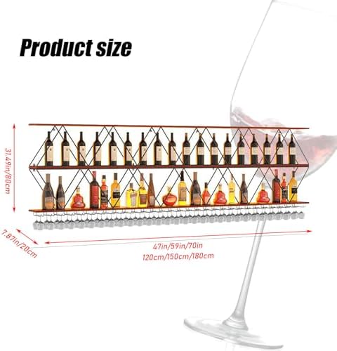 RAJYQODIS 59in Wall Mounted Wine Rack 3 Tier DIY