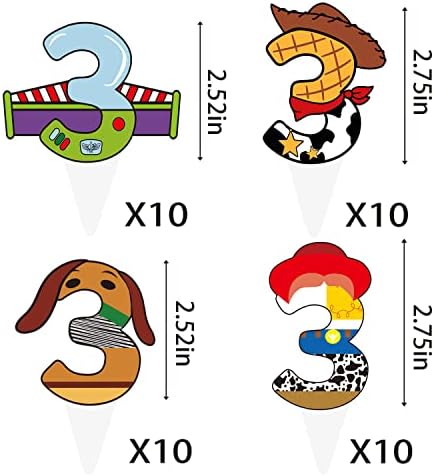 METIXOZE 3rd Birthday Cartoon Decor Set