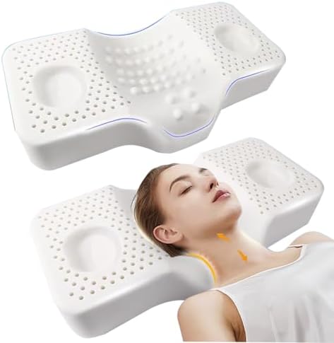 YHZEXUDA Natural Latex Cervical Pillow for Neck Pain Relief 1