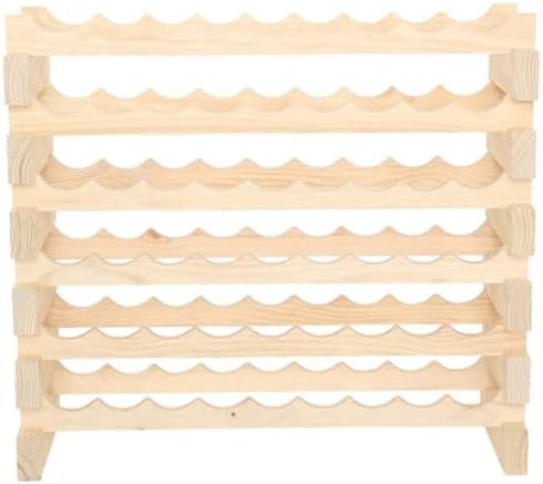 54 Bottle Natural Pine Freestanding Wine Rack