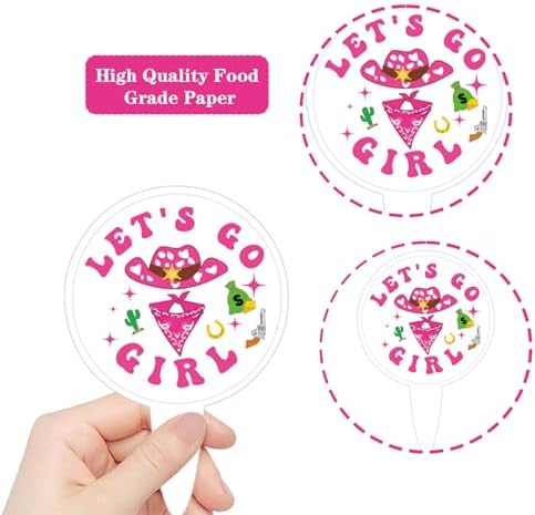 Yoomod 36PCS Pink Cowgirl Cupcake Toppers