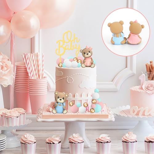 33 PCS Bear Cake Toppers for Baby Shower and Gender Reveal 1