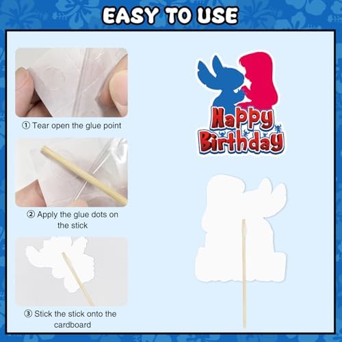 25 Pack Blue Cartoon Birthday Cake Toppers for Youth Parties 1