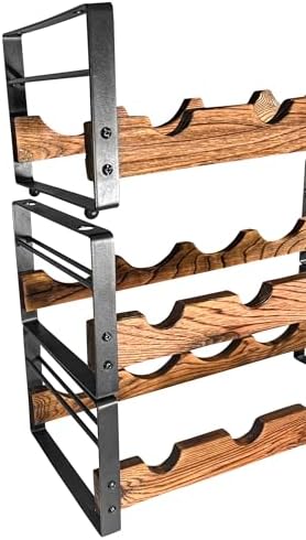 AMT 3-Tier Wine Rack Black 12 Bottles Storage