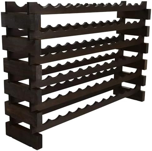 72 Bottle Wine Rack 12 Wide Dark Stain
