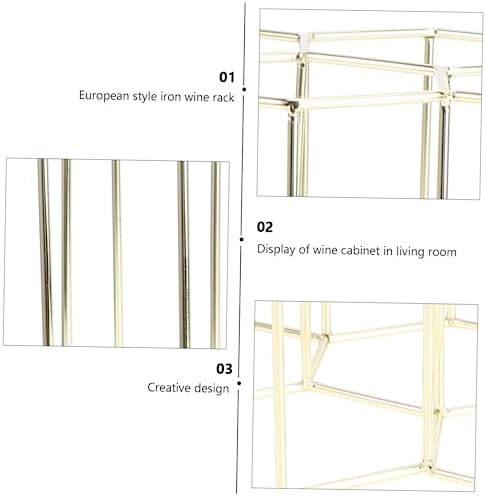 Mikinona Double Layer Freestanding Wine Rack with Gold Finish