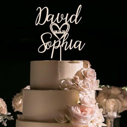 Custom Wooden Mr and Mrs Cake Topper