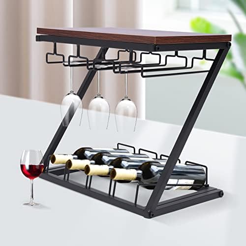 2 Tier Freestanding Wine Rack Holder Black