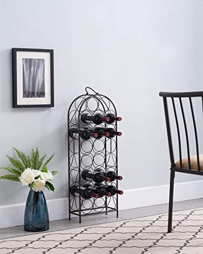 Kings Brand Furniture 23 Bottles Freestanding Wine Rack Pewter