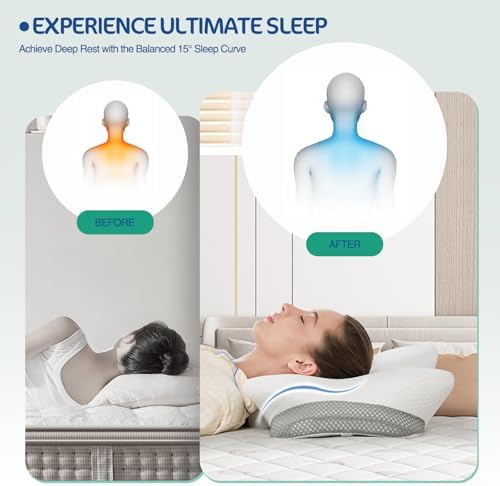 JOYENERGY Ergonomic Cervical Pillow for Neck Pain Relief