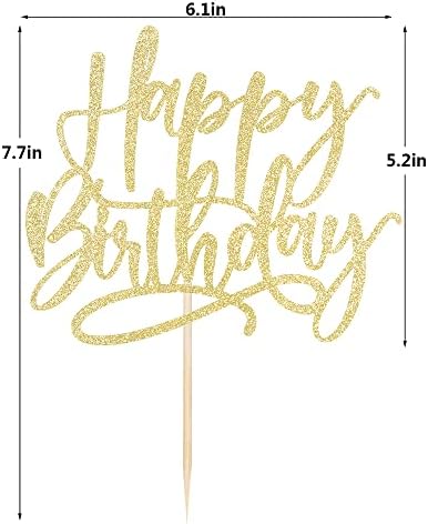 Kaoenla Happy Birthday Cake Topper - Gold Decorative