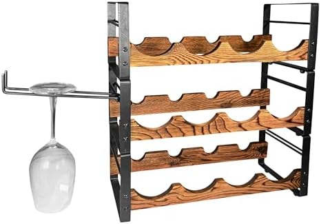 AMT 3-Tier Wine Rack Black 12 Bottles Storage