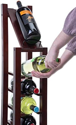 Displays2go Wine Rack Holds 8 Bottles - Mahogany