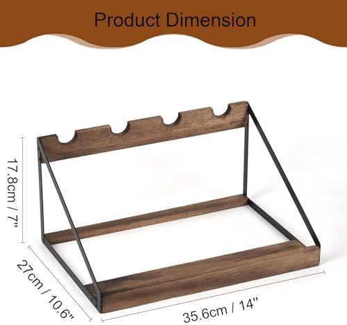 TRSPCWR Wooden Wine Rack 4 Bottle Countertop Organizer
