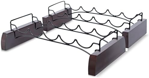 BIRDROCK HOME Stackable Wine Rack Set of 2 Espresso