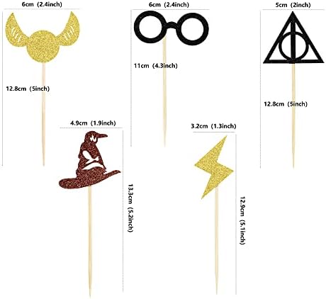 30PCS Glitter Wizard Cupcake Toppers for Birthday Decor