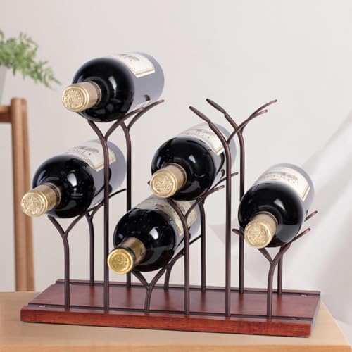 GIZNXBA Metal Wine Rack 6-Bottle Display Stand