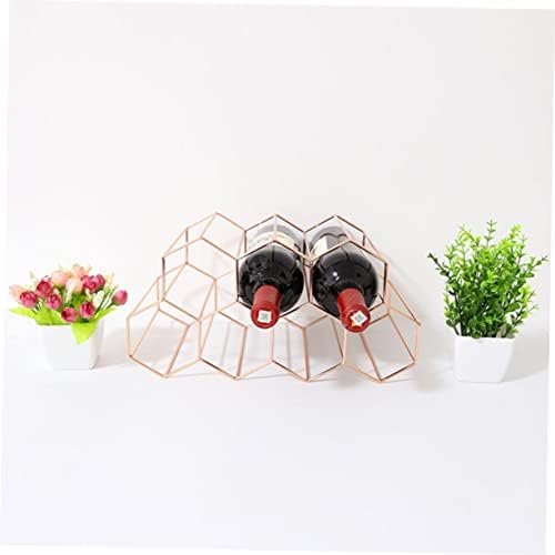 UTHCLO Freestanding Metal Wine Rack with Geometric Design
