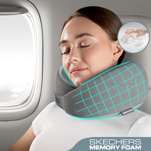 Skechers Memory Foam Travel Pillow for Neck Support