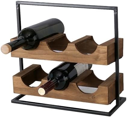 WHW Modern Farmhouse Wine Rack with 6 Bottle Rests