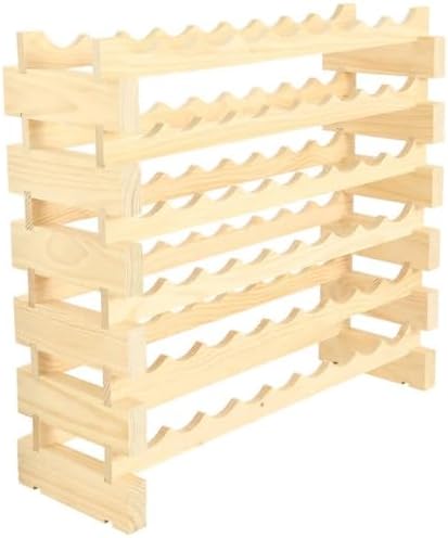 54 Bottle Natural Pine Freestanding Wine Rack