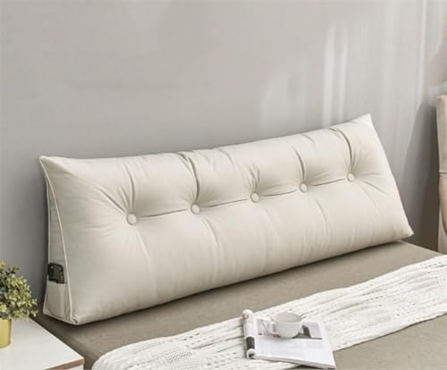 Removable Washable Wedge Headboard Pillow in Ivory White