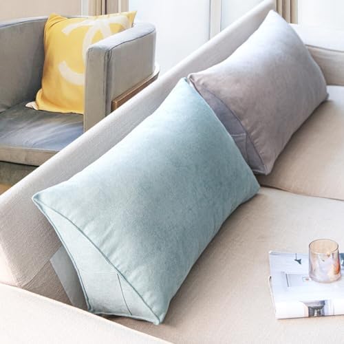 Triangle Sofa Pillow Lake Blue with Zipper