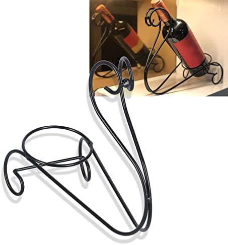 Cyrank Metal Wine Bottle Holder Black Tabletop Wine Rack