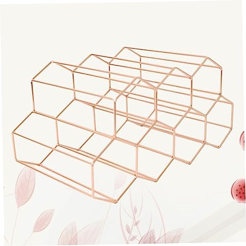 UTHCLO Freestanding Metal Wine Rack with Geometric Design