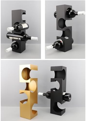 Modern Freestanding Gold Wine Rack For 4 Bottles