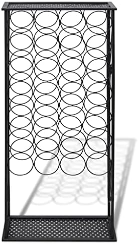 vidaXL Freestanding Wine Rack - 28 Bottles Black Iron Classic Design