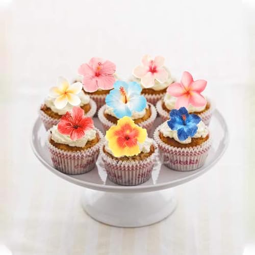 ZHUOWEISM 56 PCS Edible Flowers Cupcake Toppers