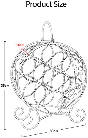 Round Grape Leaf Wine Rack Bronze Rustic Style