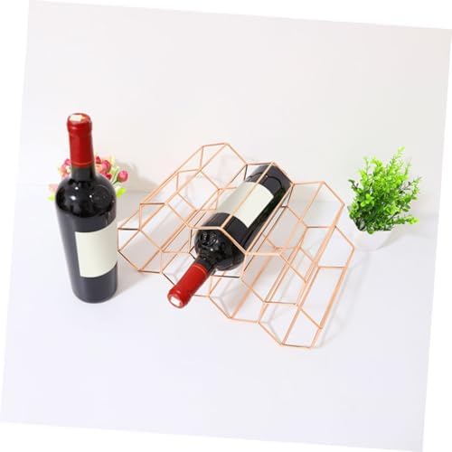 UTHCLO Freestanding Metal Wine Rack with Geometric Design