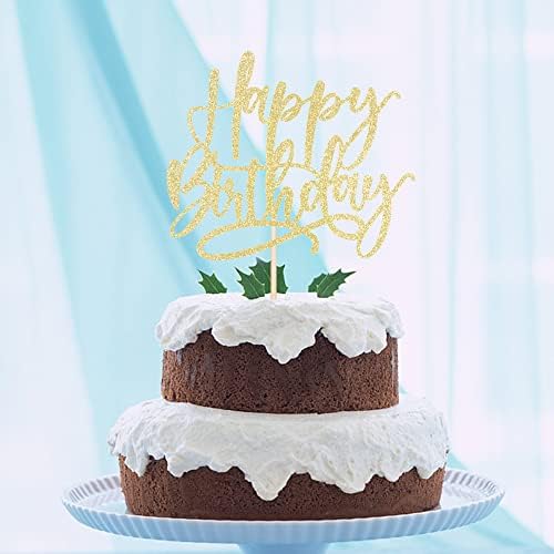 Kaoenla Happy Birthday Cake Topper - Gold Decorative