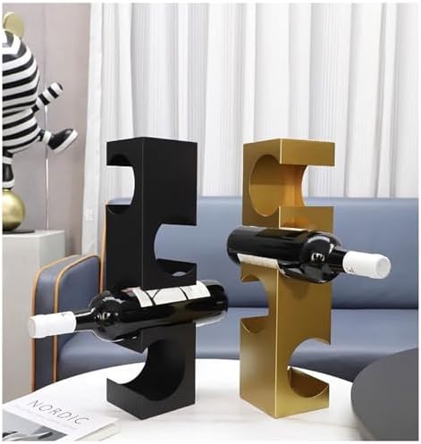Modern Metal Geometric Wine Rack Gold