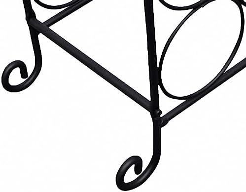 vidaXL Classic Black Metal Wine Rack - Freestanding 21 Bottle Capacity