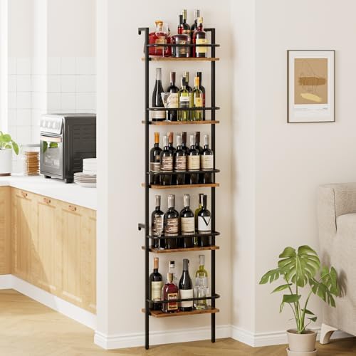 Heakrit 5-Tier Wall-Mounted Wine Rack with Fences