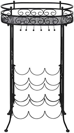 Bopdu 9 Bottles Wine Rack Metal with Glass Holder