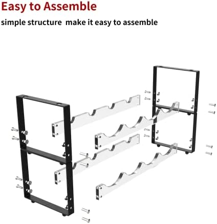 Kunzye Acrylic 3-Tier Freestanding Wine Rack - 8 Bottle Capacity