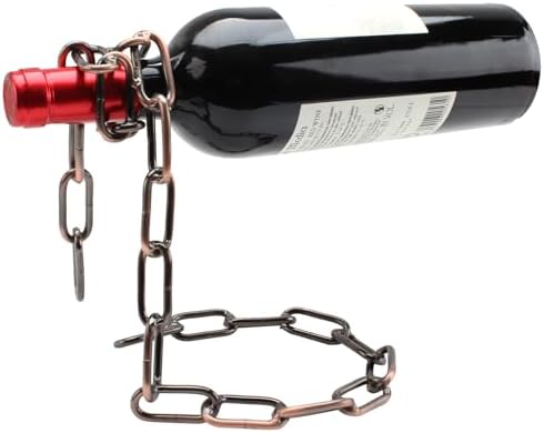 TBWHL Floating Wine Bottle Holder - Unique Levitating Steel Chain Stand