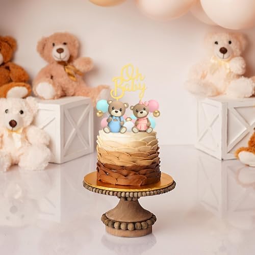 33 PCS Bear Cake Toppers for Baby Shower and Gender Reveal 1