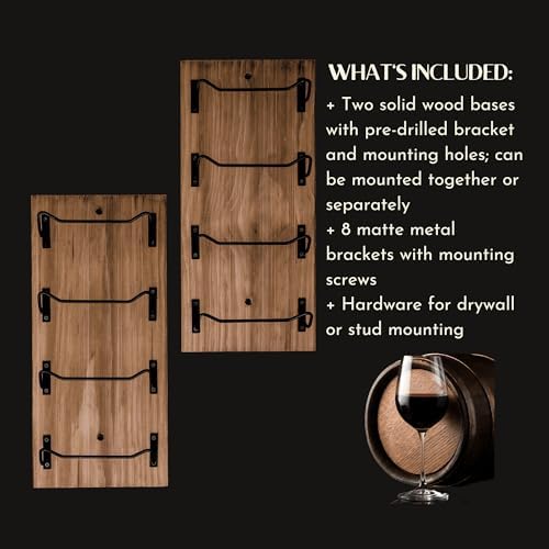 Blue River Goods Wooden Wall Wine Rack with 8 Bottle Storage