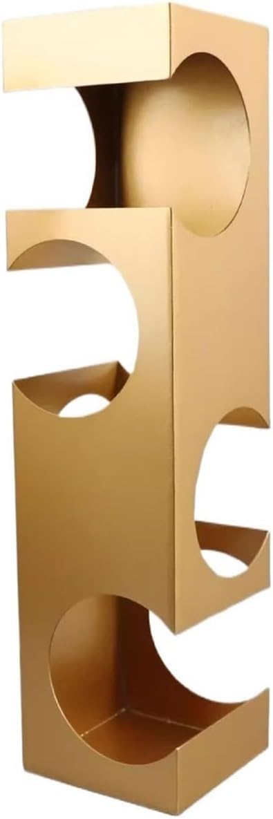 Modern Metal Geometric Wine Rack Gold
